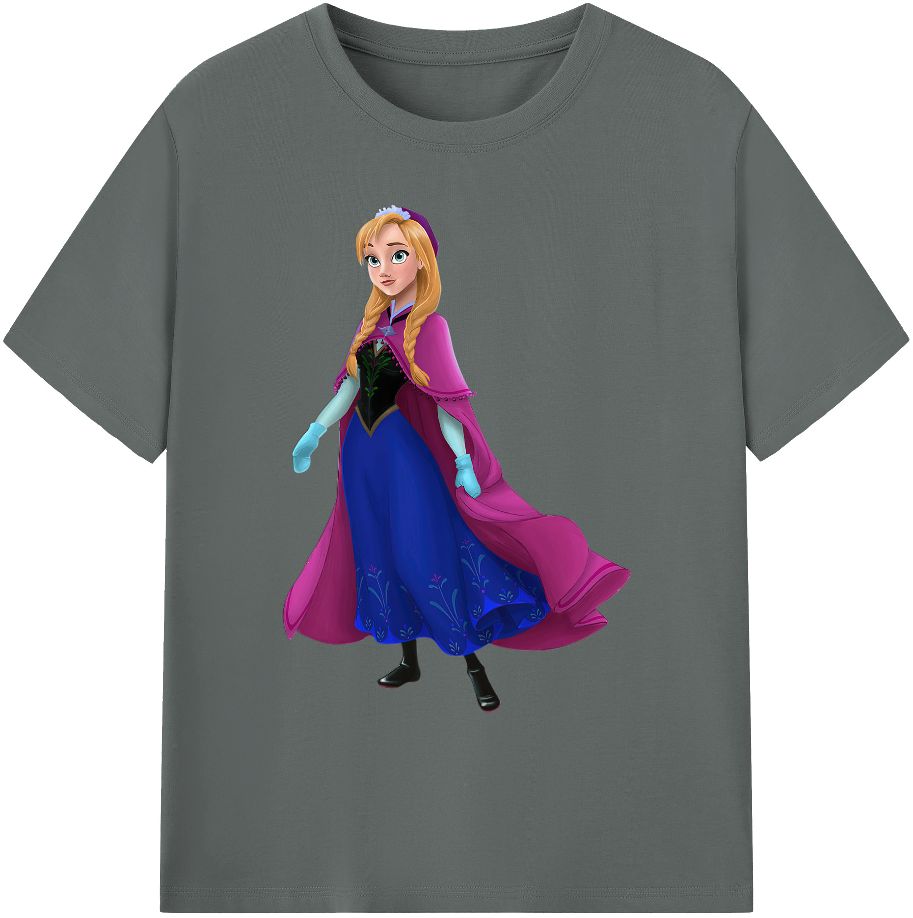 （画像用） アナと雪の女王 アンナ エルサ Frozen Anna Elsa 綿100％ メンズ半袖Tシャツ｜肌触りやわらか＆通気性